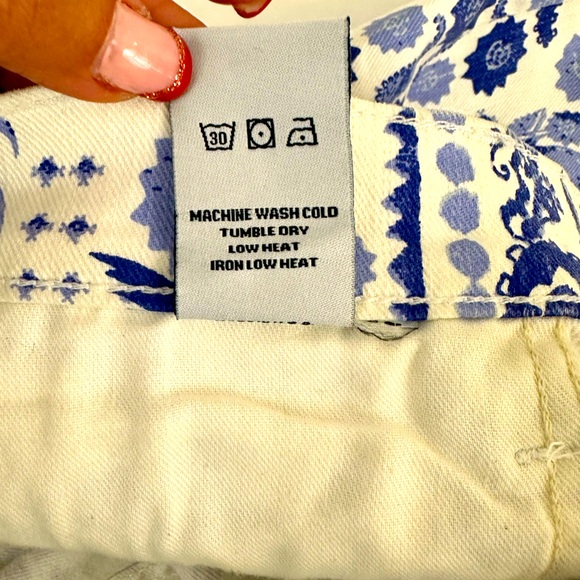 Rebecca Minkoff Designer Low Rise Jane Skinny Jeans Blue & White Birds S… - Picture 9 of 10